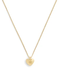 COACH Signature Puffy Heart Short Pendant Necklace