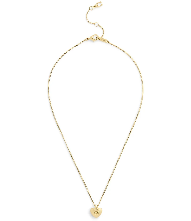 COACH Signature Puffy Heart Short Pendant Necklace