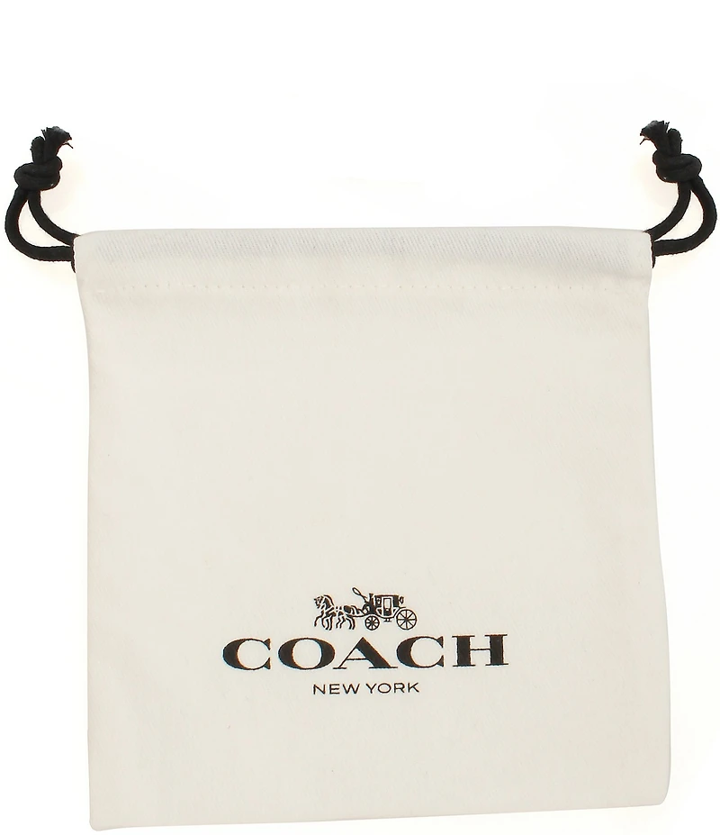 COACH Signature Quilted Cube Chubby Hoop Earrings
