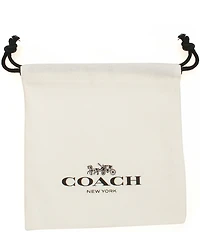 COACH Signature Quilted Cube Chubby Hoop Earrings