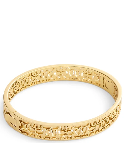 COACH Signature Quilted Cut Out Bangle Bracelet