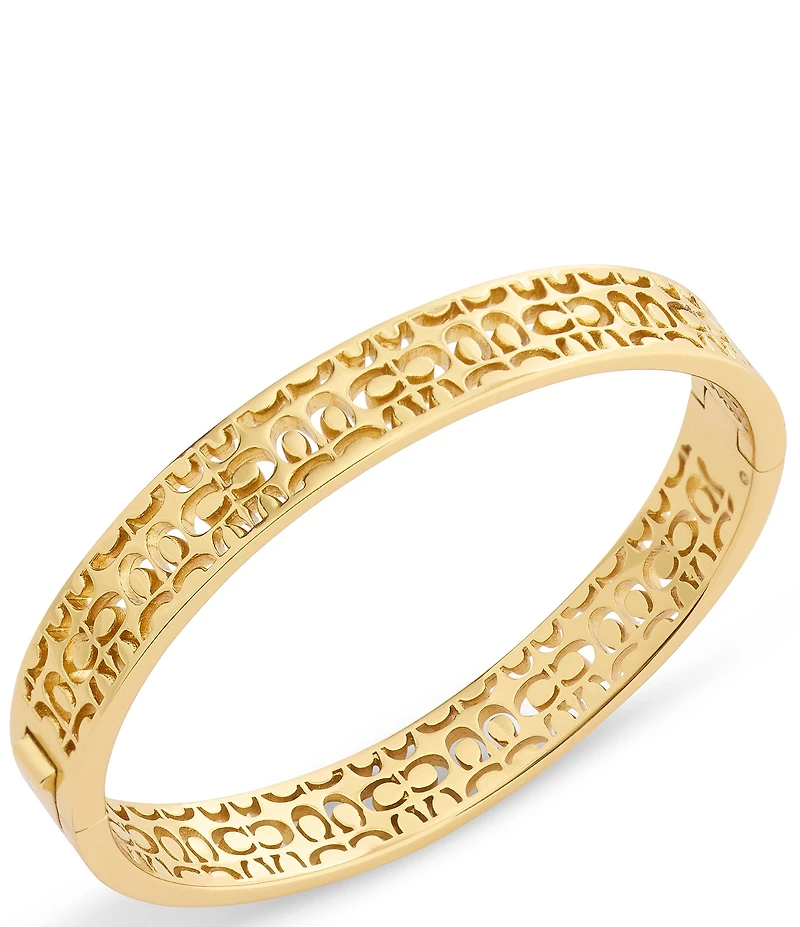 COACH Signature Quilted Cut Out Bangle Bracelet