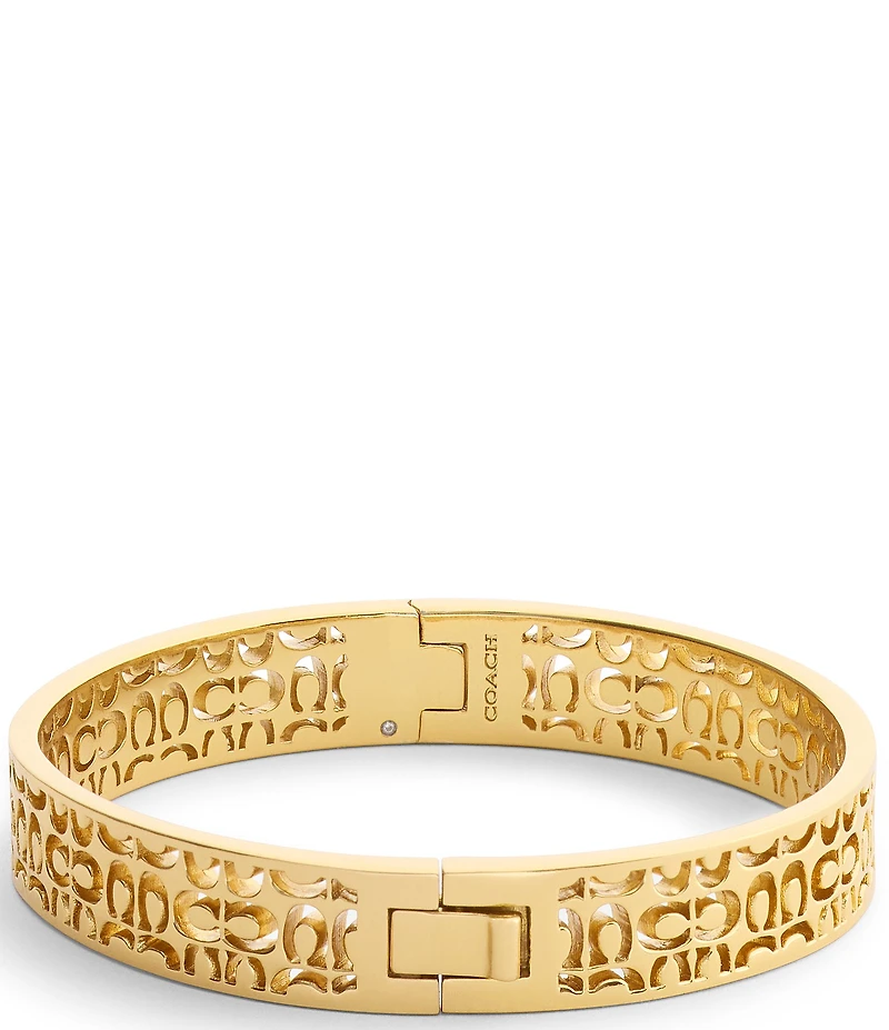 COACH Signature Quilted Cut Out Bangle Bracelet