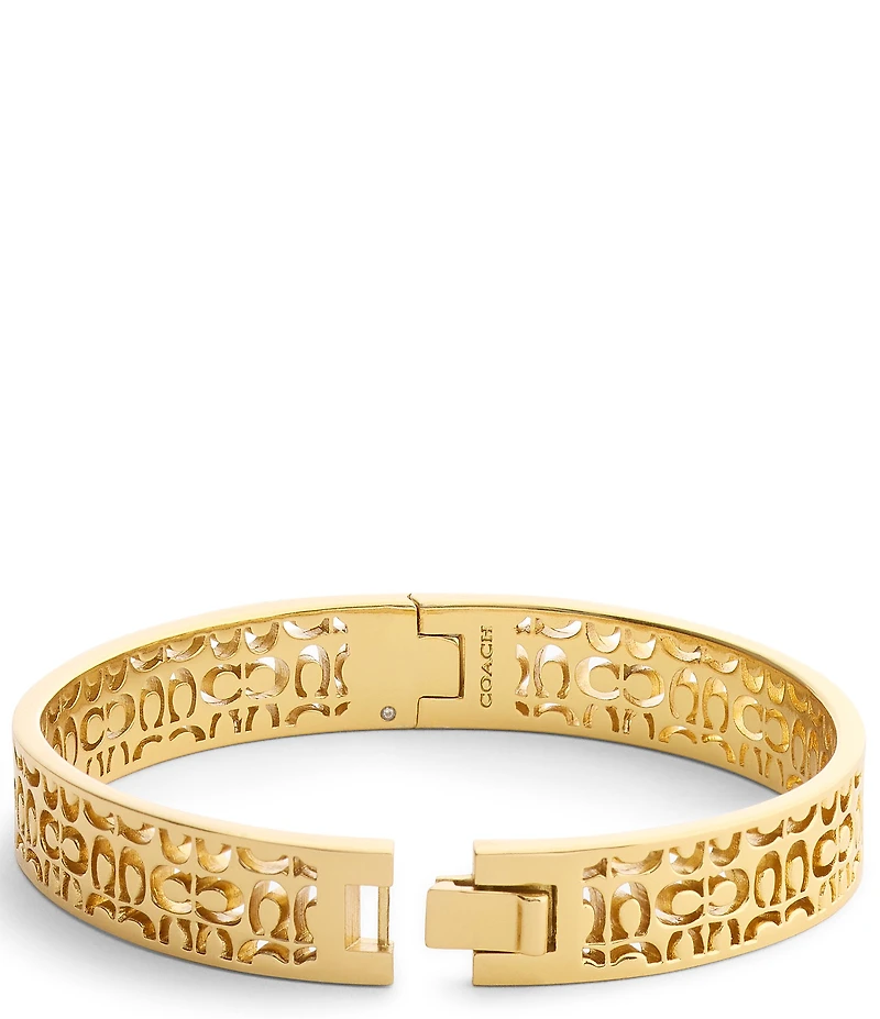 COACH Signature Quilted Cut Out Bangle Bracelet