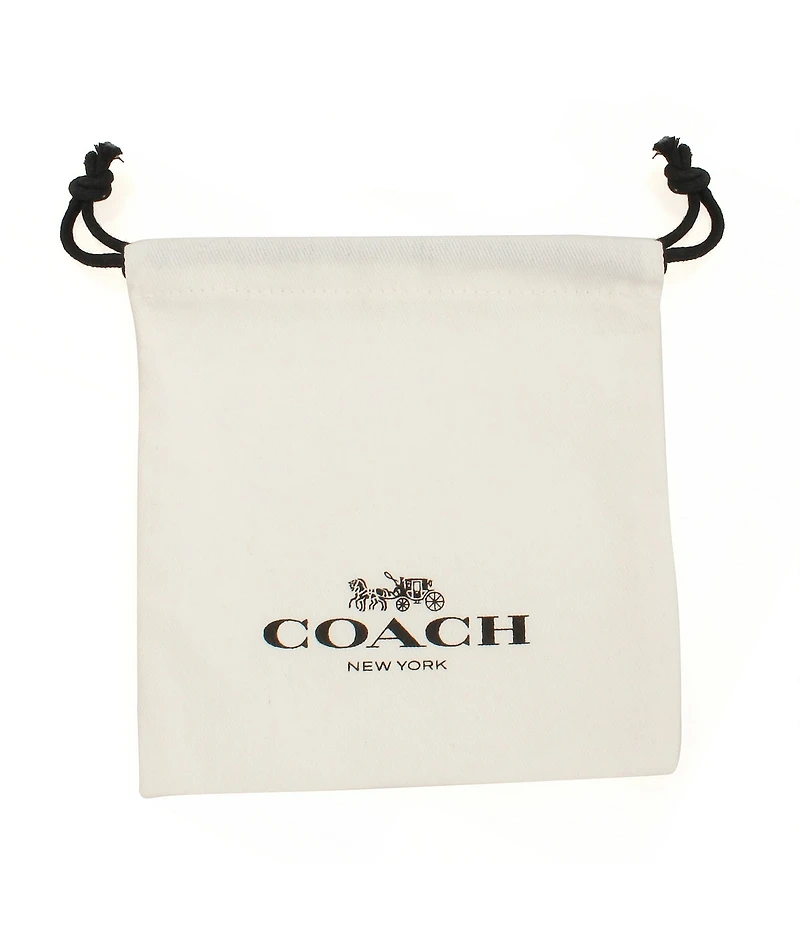 COACH Signature Quilted Cut Out Huggie Hoop Earrings