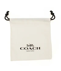 COACH Signature Quilted Cut Out Huggie Hoop Earrings