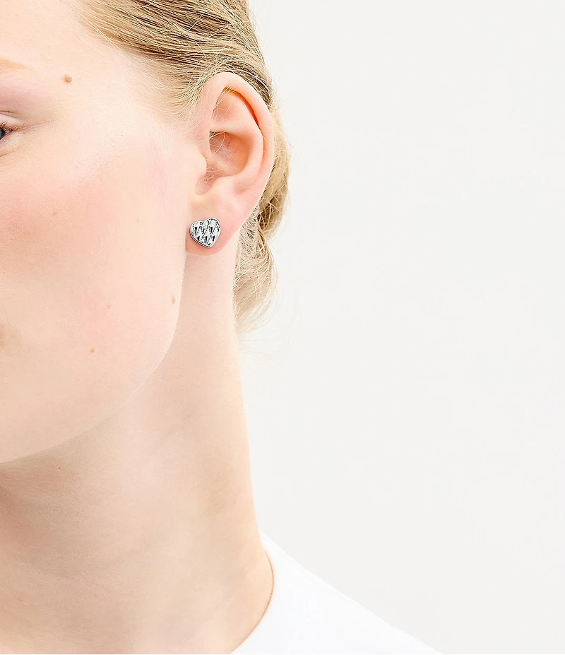 COACH Signature Quilted Heart Bag Stud Earrings
