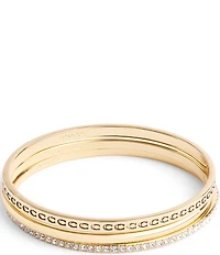 COACH Signature Quilted Heart Bangle Bracelet Set
