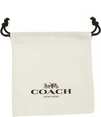 COACH Signature Quilted Heart Crystal Linear Front Back Earrings