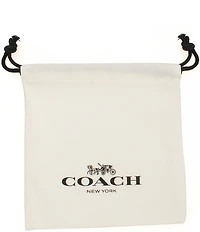 COACH Signature Logo Quilted Heart Crystal Stud Earrings