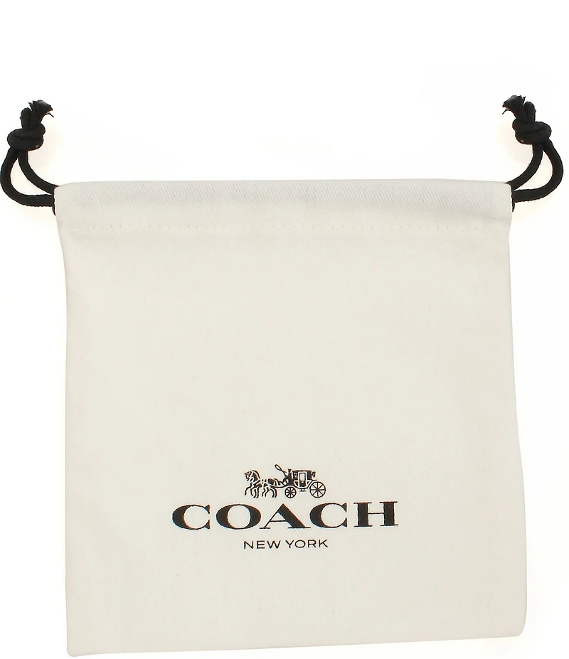 COACH Signature Quilted Heart Huggie Hoop Earrings
