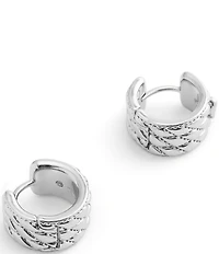 COACH Signature Quilted Heart Huggie Hoop Earrings