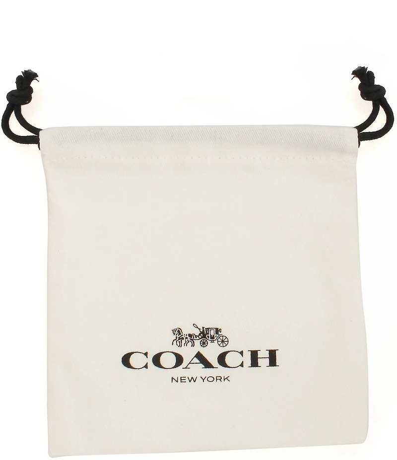 COACH Signature Quilted Heart Huggie Hoop Earrings
