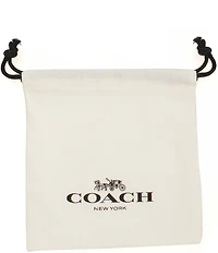 COACH Signature Quilted Heart Huggie Hoop Earrings