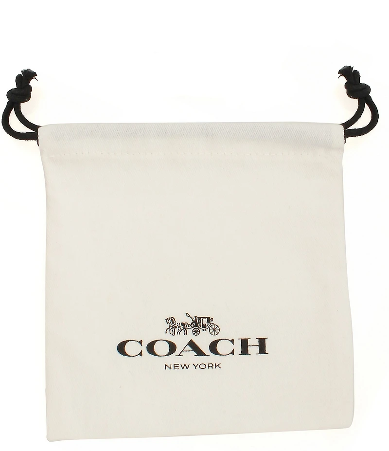 COACH Signature Logo Quilted Crystal Heart Ring Set