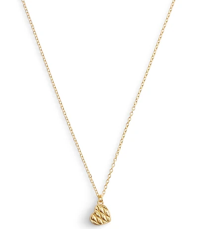 COACH Signature Quilted Heart Short Pendant Necklace