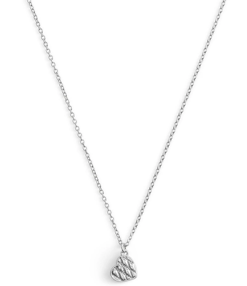 COACH Signature Quilted Heart Short Pendant Necklace