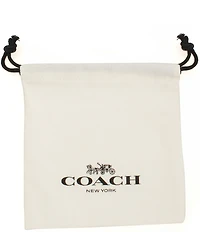 COACH Signature Quilted Tube Chain Front Back Earrings