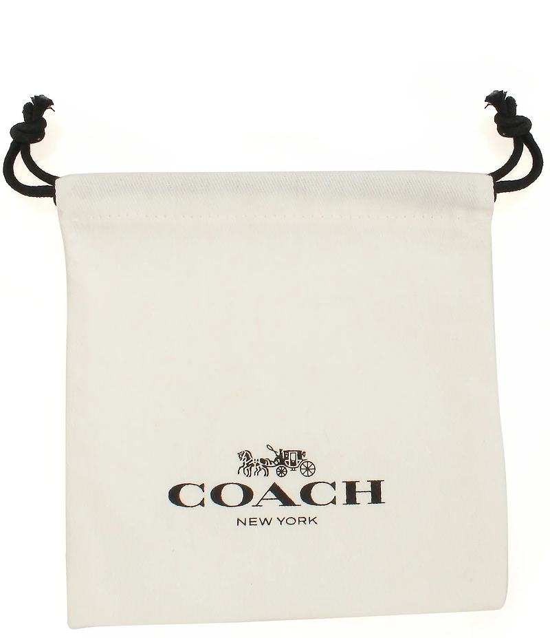 COACH Signature Quilted Tube Chain Front Back Earrings