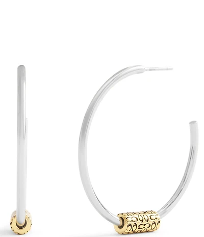 COACH Signature Quilted Tube Hoop Earrings