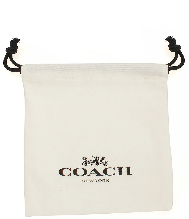 COACH Signature Quilted Tube Hoop Earrings