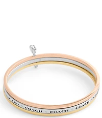 COACH Signature Safety Pin Bangle Bracelet Set
