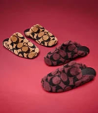 COACH Signature Shearling Slippers