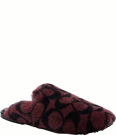 COACH Signature Shearling Slippers
