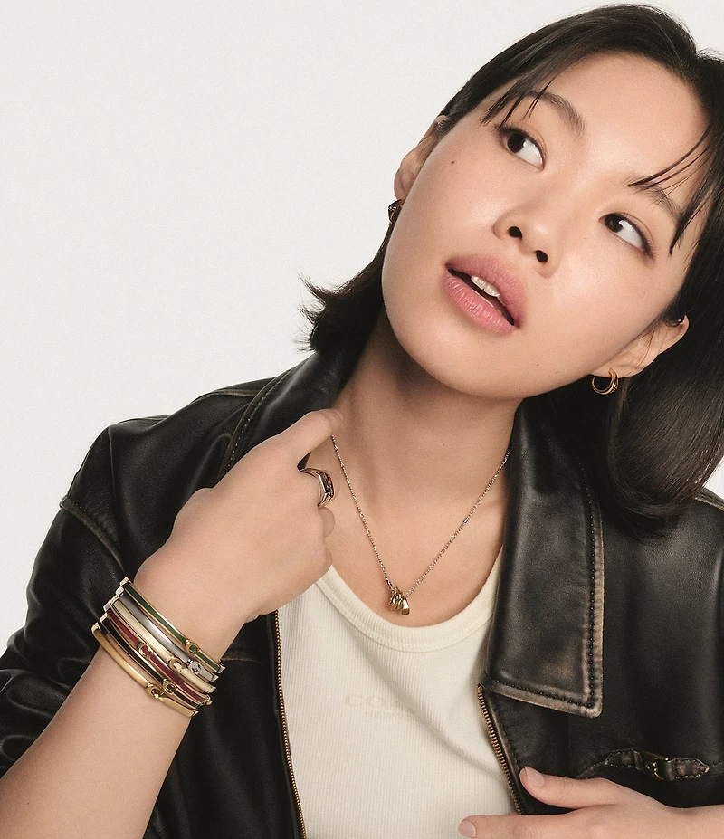 COACH Signature Signet Duo Band Ring Set