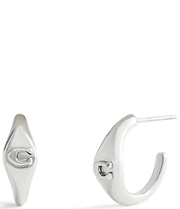 COACH Signature Signet Huggie Hoop Earrings