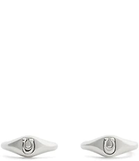COACH Signature Signet Huggie Hoop Earrings