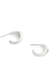 COACH Signature Signet Huggie Hoop Earrings