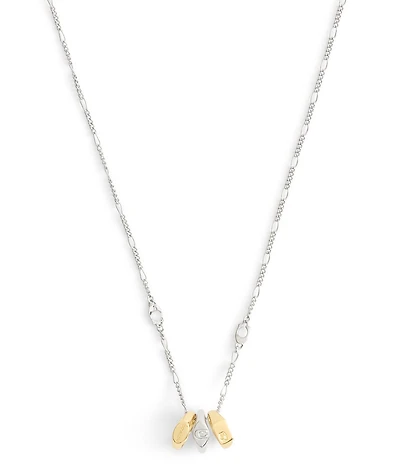 COACH Signature Signet Rondelle Short Pendant Necklace