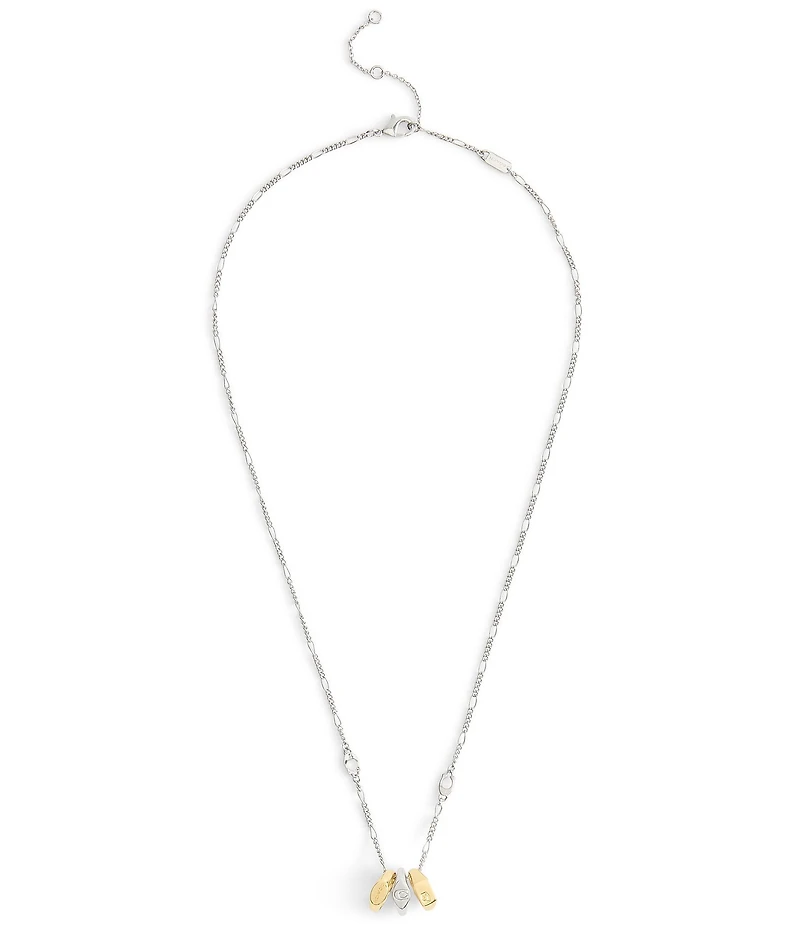COACH Signature Signet Rondelle Short Pendant Necklace