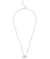 COACH Signature Signet Rondelle Short Pendant Necklace