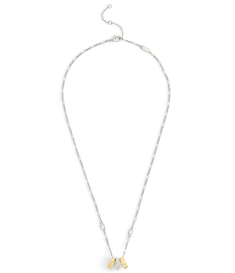 COACH Signature Signet Rondelle Short Pendant Necklace