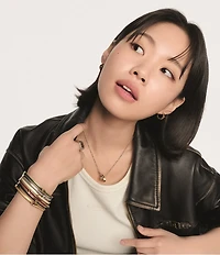 COACH Signature Signet Rondelle Short Pendant Necklace