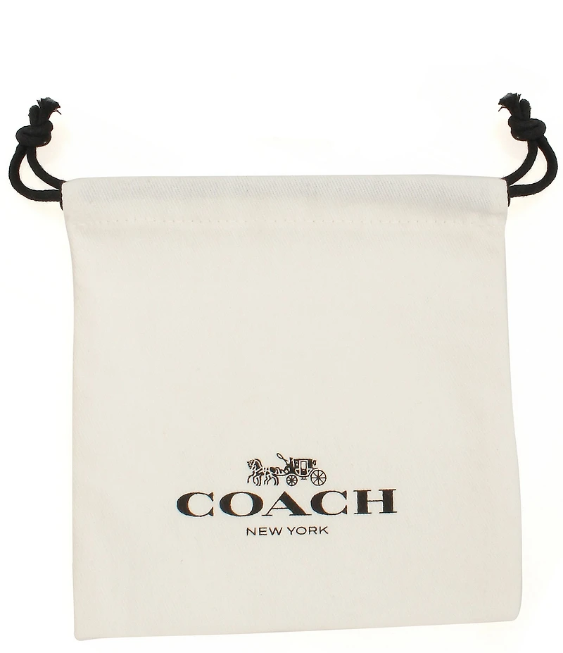 COACH Signature Tea Rose & Heart Linear Earrings