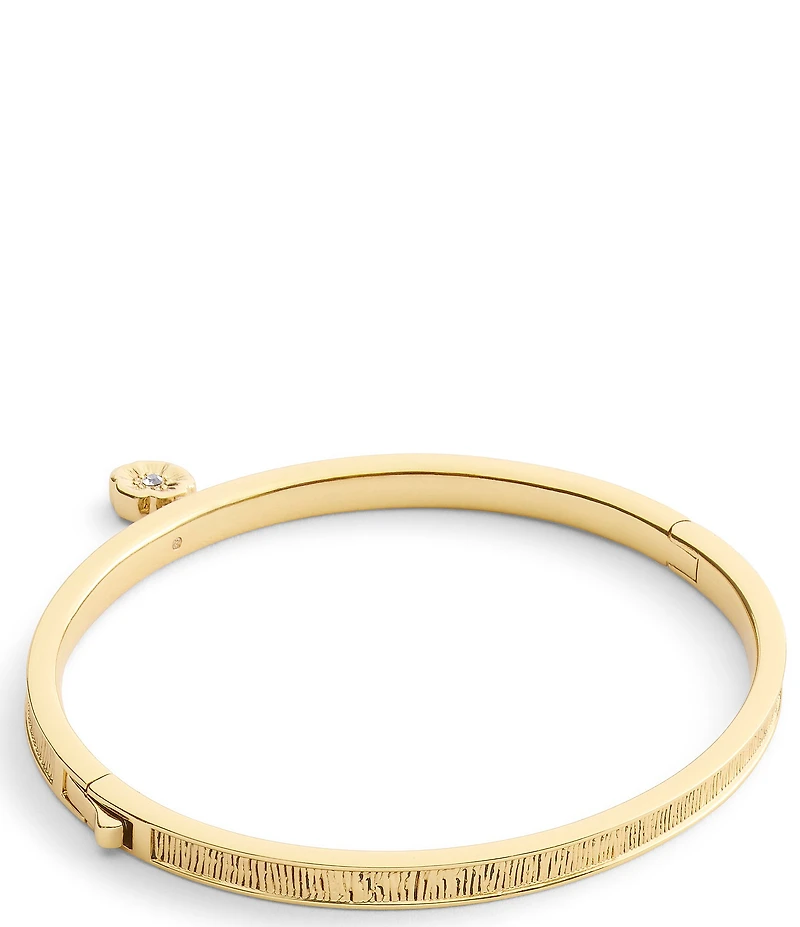 COACH Signature Tea Rose Charm Bangle Bracelet