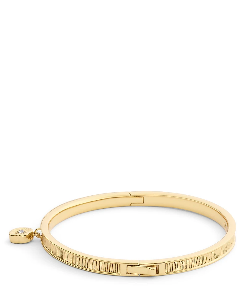 COACH Signature Tea Rose Charm Bangle Bracelet