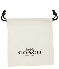 COACH Signature Tea Rose Enamel Huggie Hoop Earrings