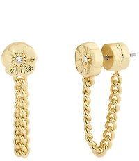 COACH Signature Tea Rose Front Back Earrings