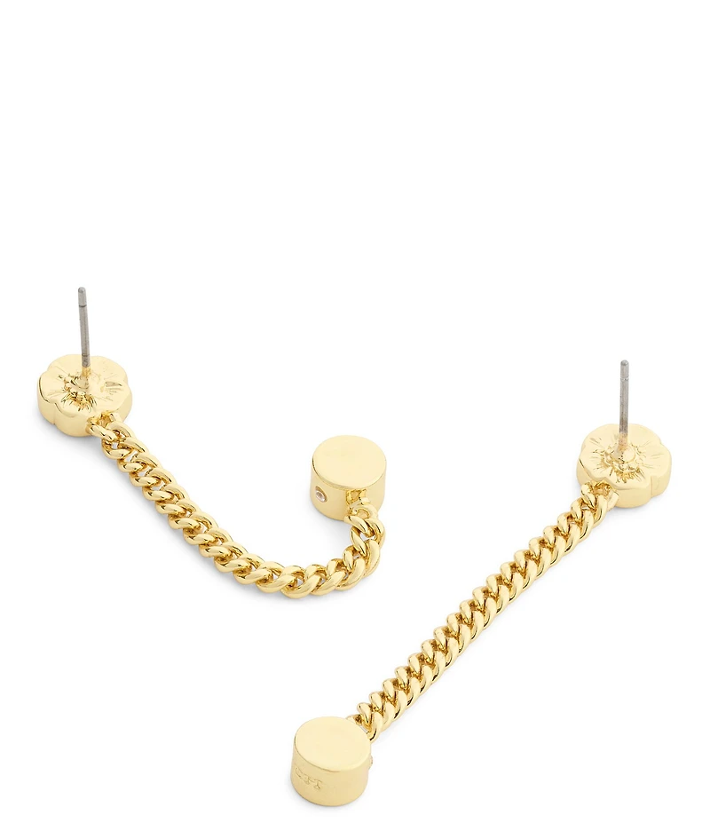 COACH Signature Tea Rose Front Back Earrings