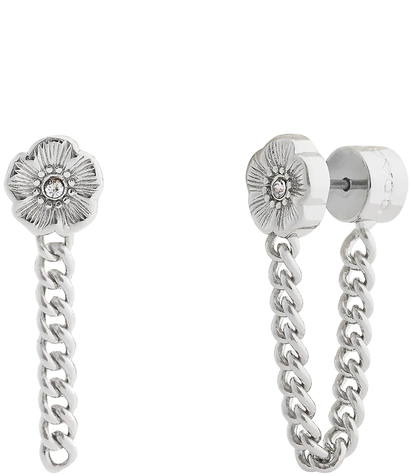 COACH Signature Tea Rose Front Back Earrings