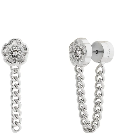 COACH Signature Tea Rose Front Back Earrings