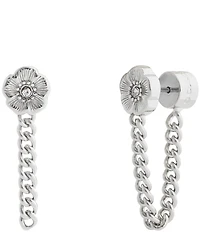 COACH Signature Tea Rose Front Back Earrings