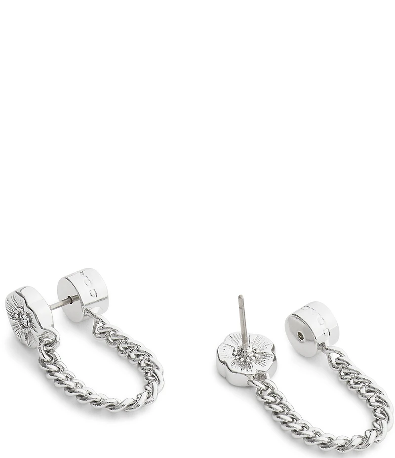 COACH Signature Tea Rose Front Back Earrings