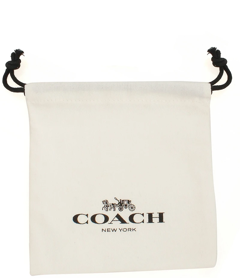 COACH Signature Tea Rose Chain Front Back Earrings