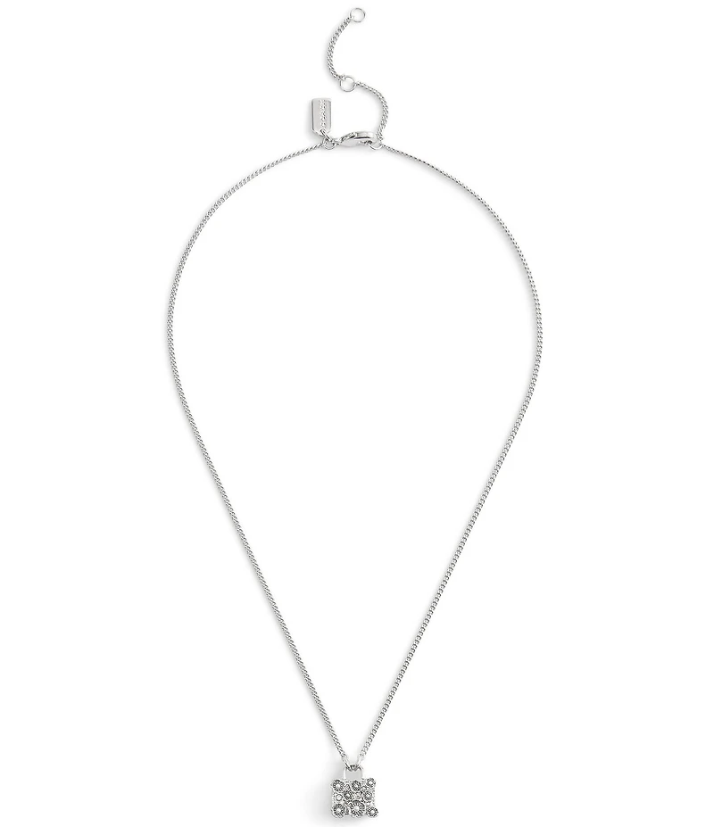 COACH Signature Tea Rose Handbag Short Pendant Necklace