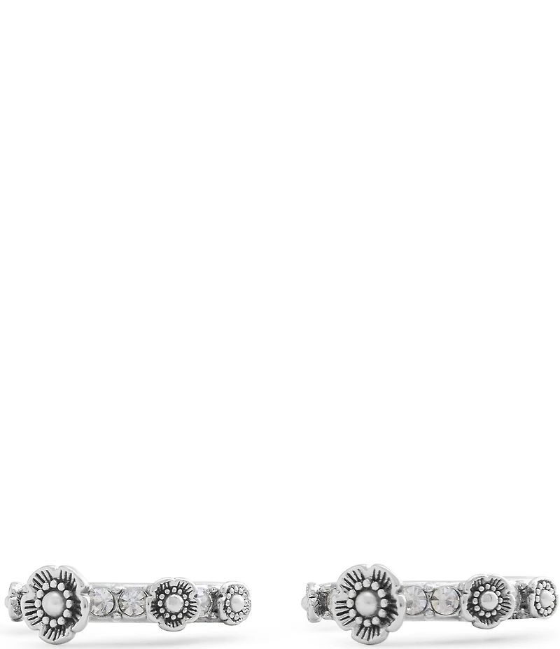 COACH Signature Tea Rose Huggie Hoop Earrings